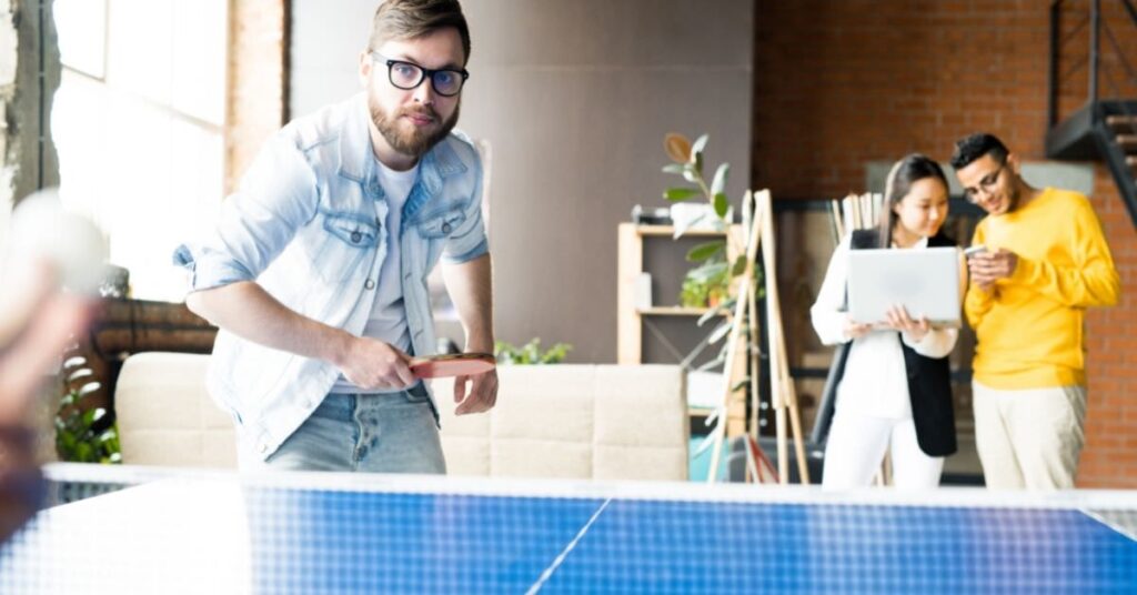 Table tennis in the office can help stimulate teamwork